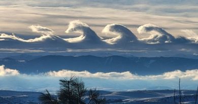 La curiosa formación de nubes que fue vista en el cielo de Wyoming.